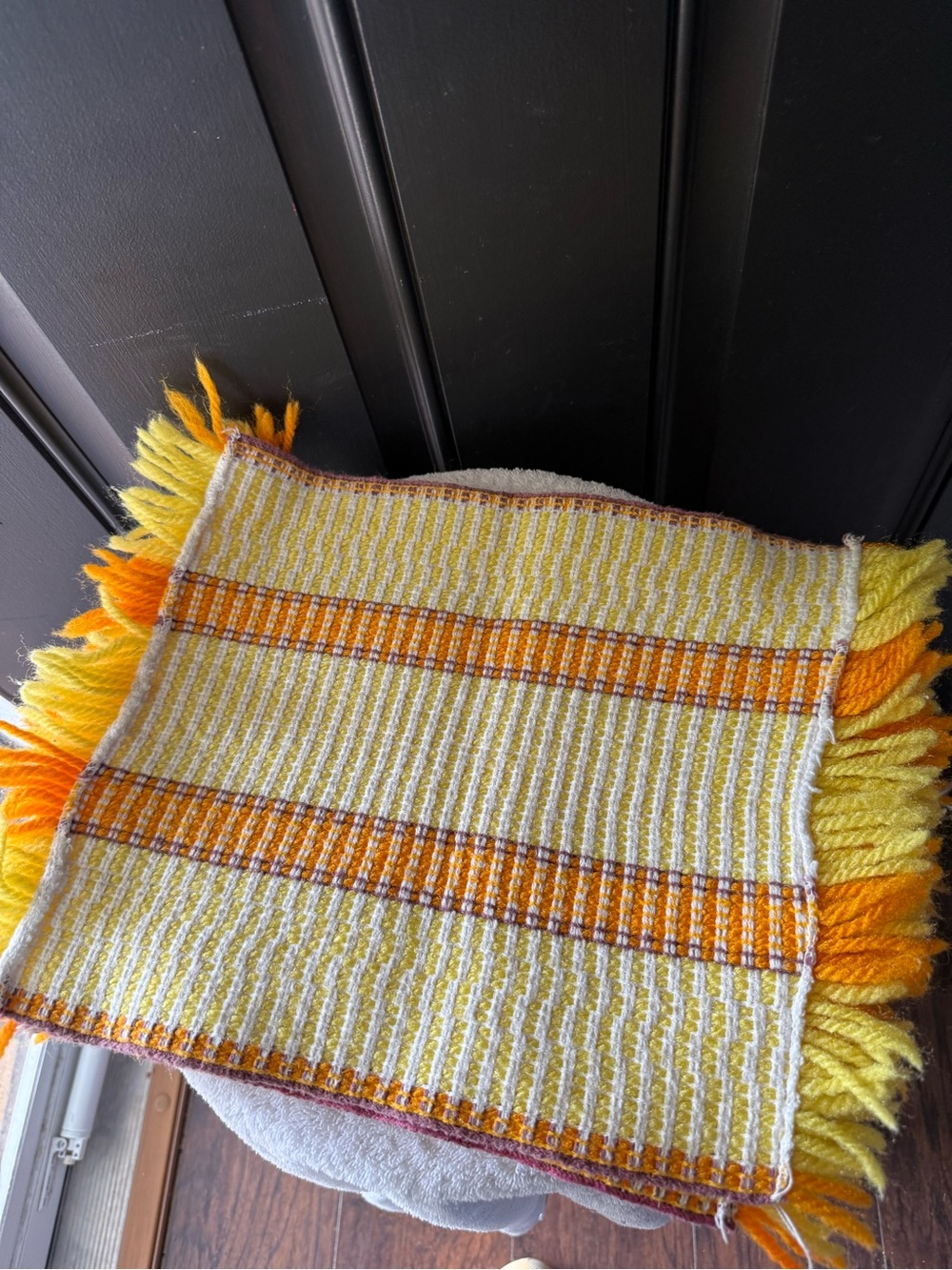 Vintage Handmade Crocheted Fringed Placemats Set of 4 - Picture 3 of 3